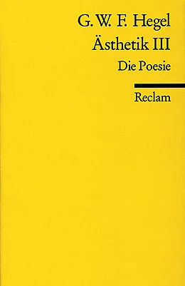 Kartonierter Einband Vorlesungen über die Ästhetik von Georg W F Hegel