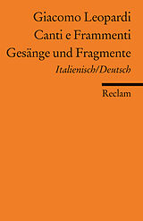 Kartonierter Einband Canti e Frammenti /Gesänge und Fragmente von Giacomo Leopardi