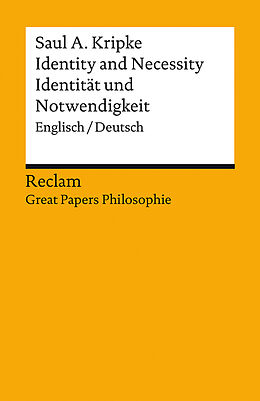 Kartonierter Einband Identity and Necessity / Identität und Notwendigkeit von Saul A. Kripke