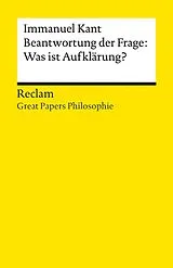 Kartonierter Einband (Kt) Beantwortung der Frage: Was ist Aufklärung? von Immanuel Kant