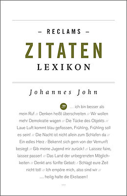 Kartonierter Einband Reclams Zitaten-Lexikon von Johannes John