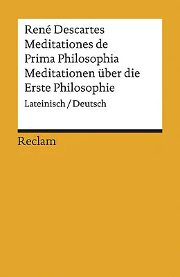 Kartonierter Einband Meditationes de Prima Philosophia / Meditationen über die Erste Philosophie von René Descartes