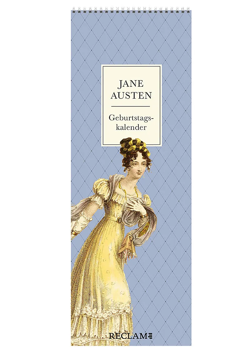 Jane Austen Geburtstagskalender | Immerwährender Wandkalender zum Eintragen im praktischen Streifenformat | Mit Illustrationen und Zitaten aus Jane Austens beliebtesten Romanen und Briefen