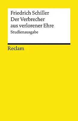 E-Book (epub) Der Verbrecher aus verlorener Ehre von Friedrich Schiller