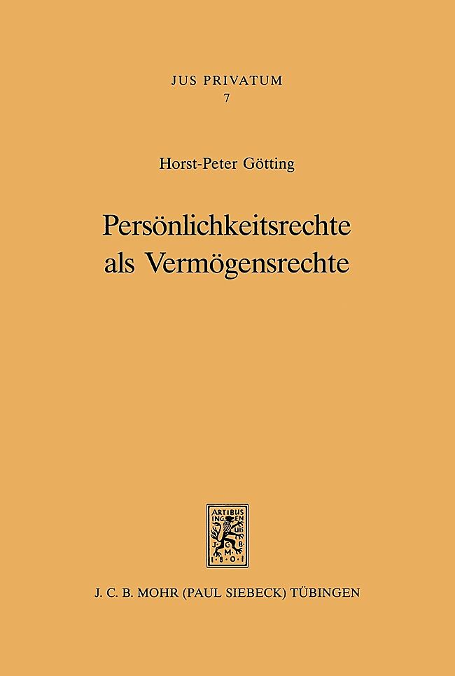 Persönlichkeitsrechte als Vermögensrechte