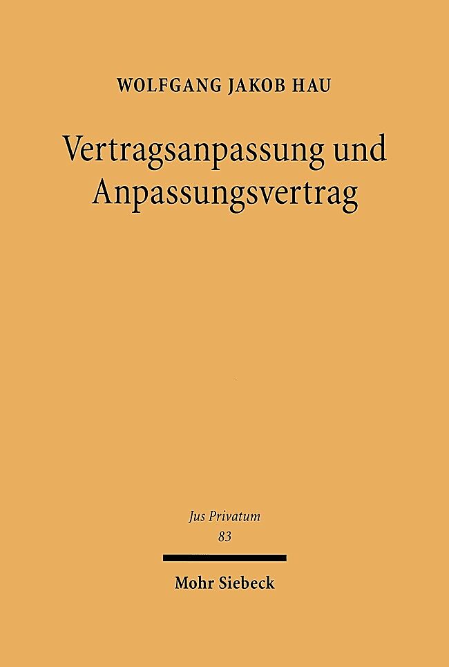 Vertragsanpassung und Anpassungsvertrag