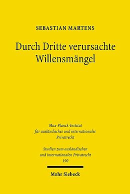Kartonierter Einband Durch Dritte verursachte Willensmängel von Sebastian A.E. Martens