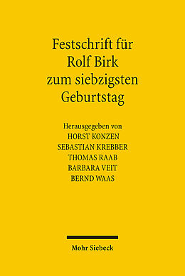 Fester Einband Festschrift für Rolf Birk zum siebzigsten Geburtstag von 
