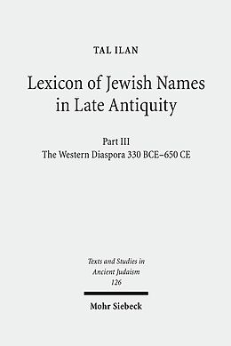 Livre Relié Lexicon of Jewish Names in Late Antiquity de Tal Ilan