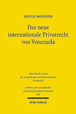 Kartonierter Einband Das neue internationale Privatrecht von Venezuela von Nicole Monleón