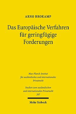 Kartonierter Einband Das Europäische Verfahren für geringfügige Forderungen von Arno Brokamp
