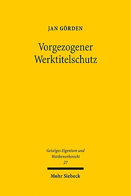 Kartonierter Einband Vorgezogener Werktitelschutz von Jan Görden