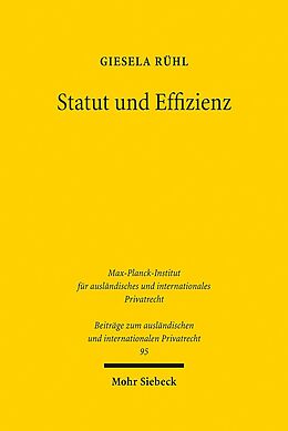 Leinen-Einband Statut und Effizienz von Giesela Rühl