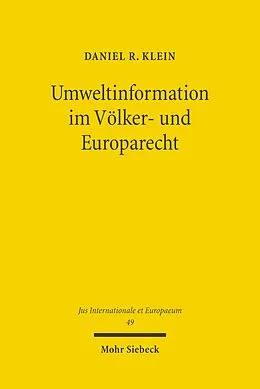 E-Book (pdf) Umweltinformation im Völker- und Europarecht von Daniel R. Klein