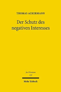 E-Book (pdf) Der Schutz des negativen Interesses von Thomas Ackermann