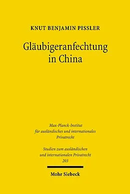 E-Book (pdf) Gläubigeranfechtung in China von Knut Benjamin Pißler