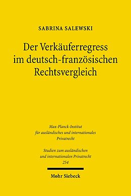 E-Book (pdf) Der Verkäuferregress im deutsch-französischen Rechtsvergleich von Sabrina Salewski