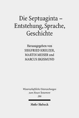 Fester Einband Die Septuaginta - Entstehung, Sprache, Geschichte von 