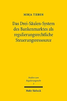 Kartonierter Einband Das Drei-Säulen-System des Bankenmarktes als regulierungsrechtliche Steuerungsressource von Mirja Tieben