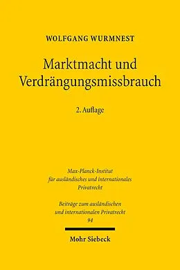 E-Book (pdf) Marktmacht und Verdrängungsmissbrauch von Wolfgang Wurmnest