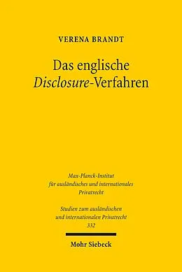 E-Book (pdf) Das englische Disclosure-Verfahren von Verena Brandt