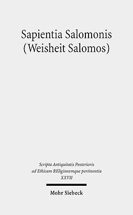 Leinen-Einband Sapientia Salomonis (Weisheit Salomos) von Walter Ameling, Folker Blischke, Mareike Verena u a Blischke