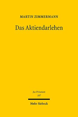 E-Book (pdf) Das Aktiendarlehen von Martin Zimmermann