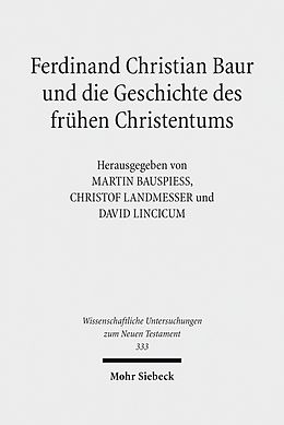E-Book (pdf) Ferdinand Christian Baur und die Geschichte des frühen Christentums von 