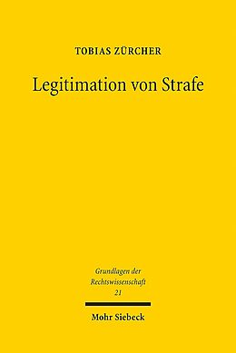 Kartonierter Einband Legitimation von Strafe von Tobias Zürcher