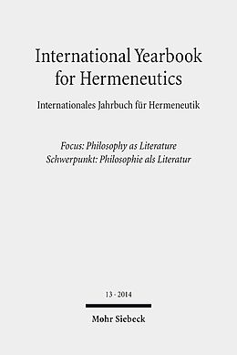 Couverture cartonnée International Yearbook for Hermeneutics / Internationales Jahrbuch für Hermeneutik de Günter Figal