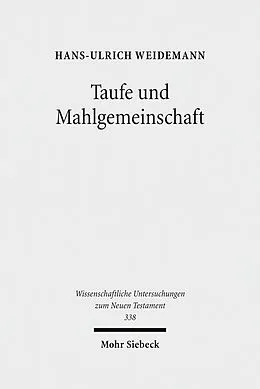 E-Book (pdf) Taufe und Mahlgemeinschaft von Hans-Ulrich Weidemann