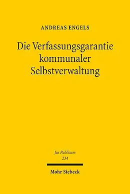 E-Book (pdf) Die Verfassungsgarantie kommunaler Selbstverwaltung von Andreas Engels