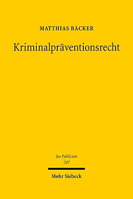 E-Book (pdf) Kriminalpräventionsrecht von Matthias Bäcker
