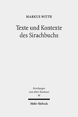 Leinen-Einband Texte und Kontexte des Sirachbuchs von Markus Witte