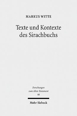 E-Book (pdf) Texte und Kontexte des Sirachbuchs von Markus Witte