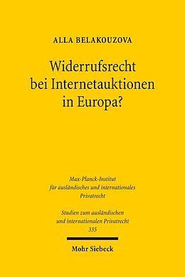 E-Book (pdf) Widerrufsrecht bei Internetauktionen in Europa? von Alla Belakouzova