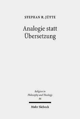 Kartonierter Einband Analogie statt Übersetzung von Stephan R. Jütte