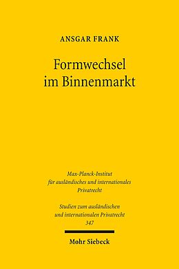 E-Book (pdf) Formwechsel im Binnenmarkt von Ansgar Frank