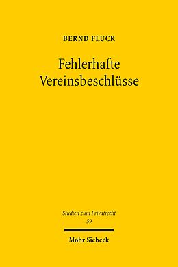 E-Book (pdf) Fehlerhafte Vereinsbeschlüsse von Bernd Fluck