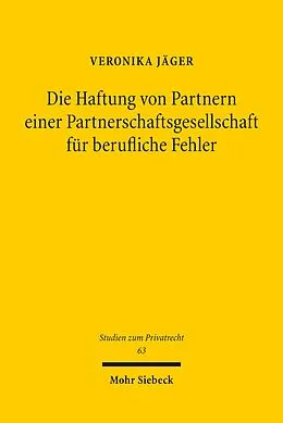 E-Book (pdf) Die Haftung von Partnern einer Partnerschaftsgesellschaft für berufliche Fehler von Veronika Jäger