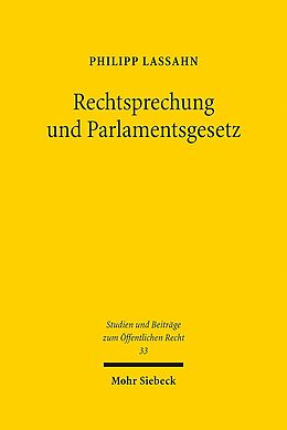 Leinen-Einband Rechtsprechung und Parlamentsgesetz von Philipp Lassahn