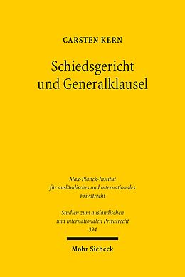 E-Book (pdf) Schiedsgericht und Generalklausel von Carsten Kern