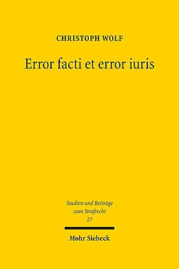 Leinen-Einband Error facti et error iuris von Christoph Wolf
