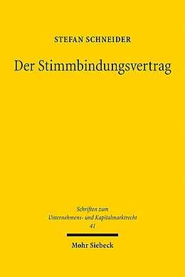 Leinen-Einband Der Stimmbindungsvertrag von Stefan Schneider