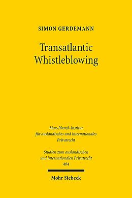 Kartonierter Einband Transatlantic Whistleblowing von Simon Gerdemann
