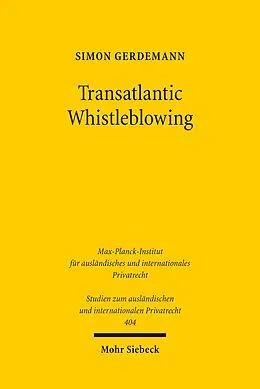 E-Book (pdf) Transatlantic Whistleblowing von Simon Gerdemann