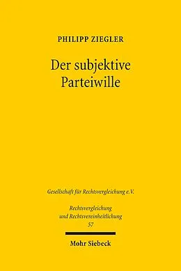 E-Book (pdf) Der subjektive Parteiwille von Philipp Ziegler