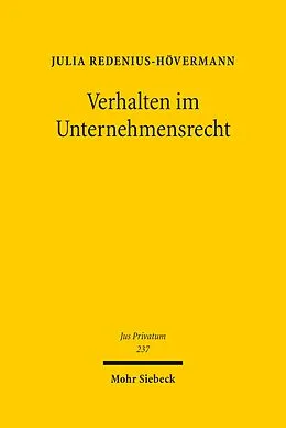 E-Book (pdf) Verhalten im Unternehmensrecht von Julia Redenius-Hövermann