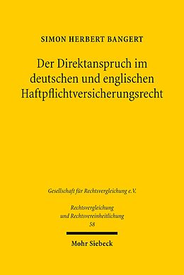 E-Book (pdf) Der Direktanspruch im deutschen und englischen Haftpflichtversicherungsrecht von Simon Herbert Bangert