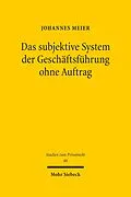 E-Book (pdf) Das subjektive System der Geschäftsführung ohne Auftrag von Johannes Meier
